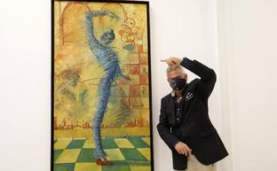 Andrés Mérida, en la inauguración de su exposición en el MAD de Antequera./aNTONIO J. GUERRERO