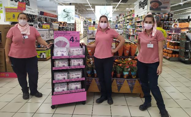 Mascarillas rosa contra el cáncer de mama