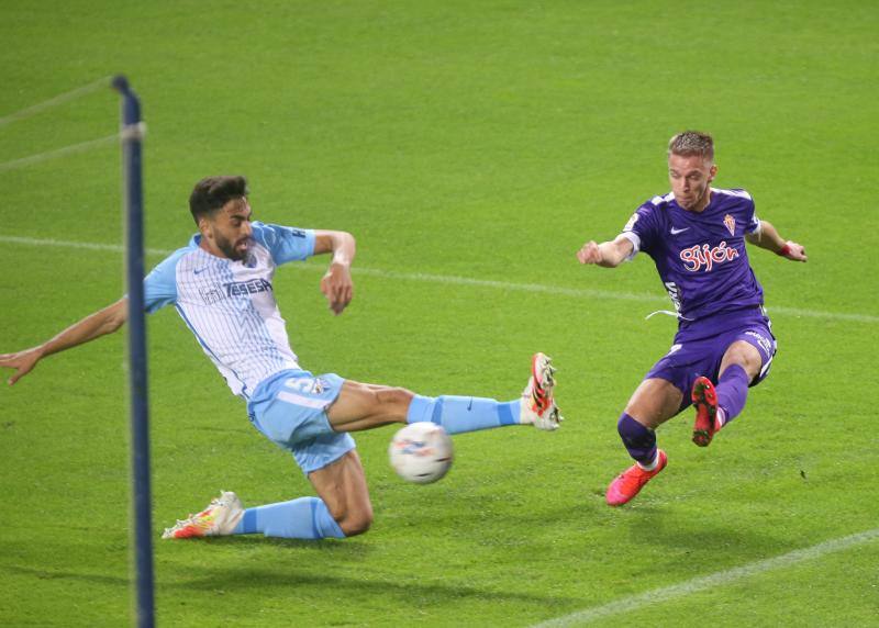 Victoria del Málaga ante el Sporting (1-0)