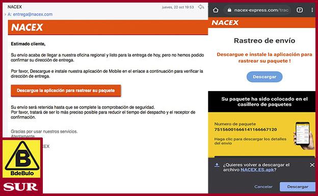 Cuidado con la supuesta aplicación de Nacex necesaria para recibir un pedido