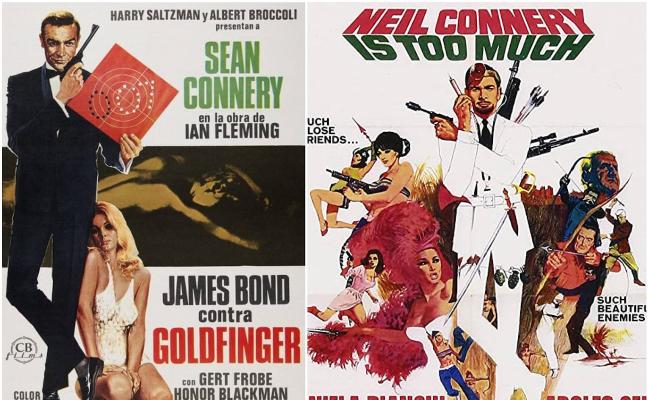 El plagio de la saga original Bond se llevó incluso al cartel de 'Todos los hermanos eran agentes' en la que Neil Connery imita la pose de 007./SUR