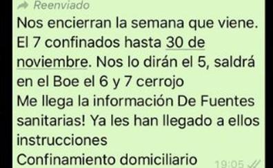 ¿Nos encierran la semana que viene? Sanidad aclara el mensaje de WhatsApp sobre un confinamiento desde el 7 de noviembre