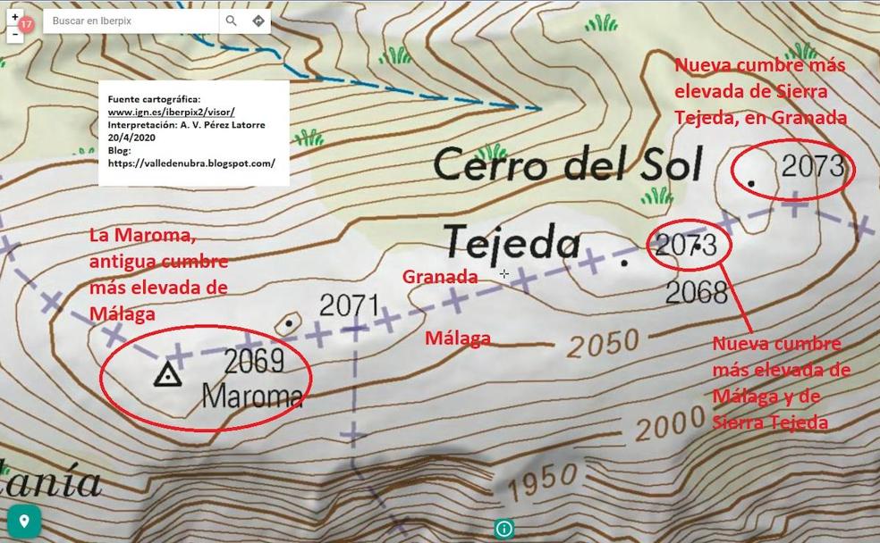 La cumbre malagueña sin nombre que es más alta que La Maroma