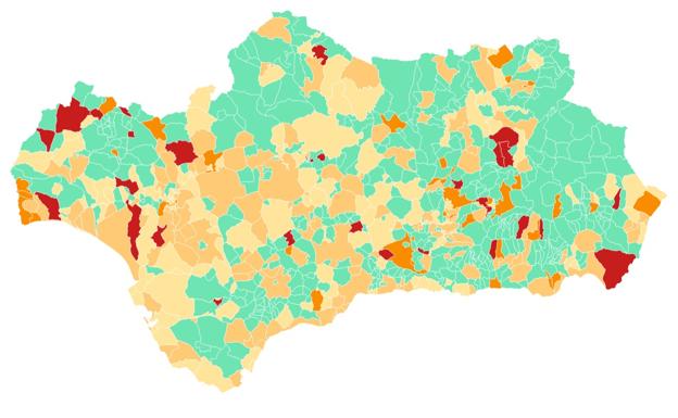 Mapa interactivo coronavirus: datos de contagios de todos los municipios de Andalucía