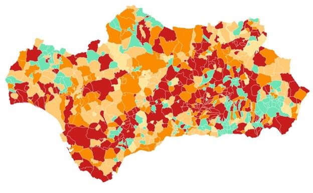 Mapa del coronavirus en Andalucía: Los datos de contagios por municipios tras bajar la tasa de riesgo