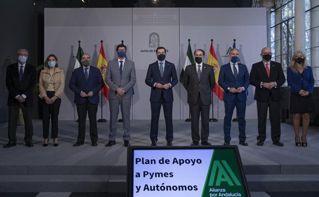 La Junta otorgará 1.000 euros de ayuda directa a 80.000 profesionales por las restricciones en Andalucía