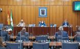 Comparecencia de los agentes sociales en la comisión de Hacienda del Parlamento celebrada ayer. sur/