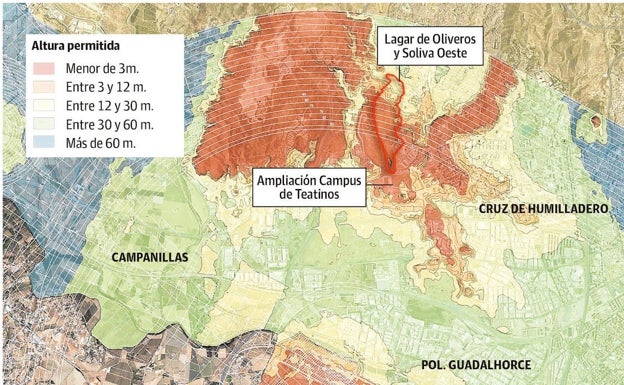 Las nuevas servidumbres aeronáuticas amenazan los proyectos de al menos diez mil viviendas para Málaga