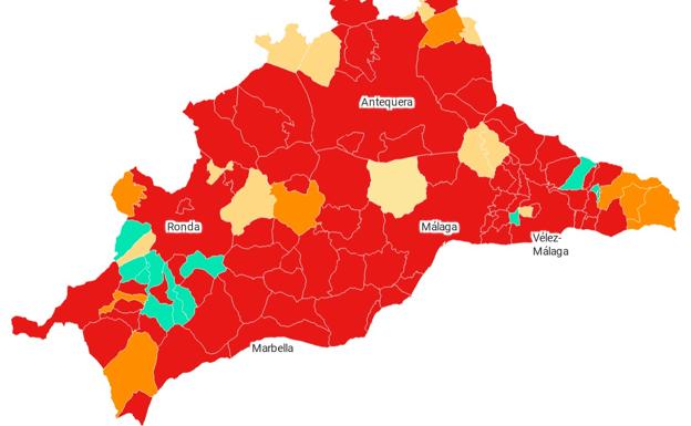 Málaga capital y otros siete grandes municipios superan hoy la tasa de 500 contagios y quedarán confinados
