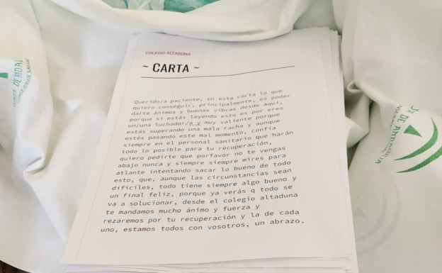 Se necesitan cartas de ánimo para enfermos de Covid