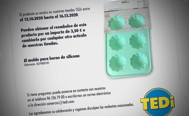 La empresa TEDi retira un molde de silicona por contener una sustancia potencialmente peligrosa para la salud