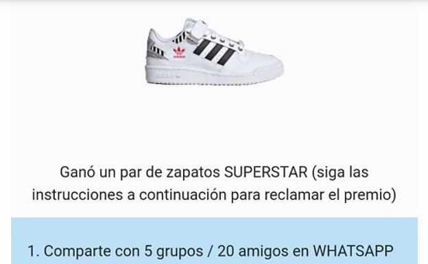 Ojo si te llega el mensaje: Adidas no regala zapatillas por el Día de la Mujer