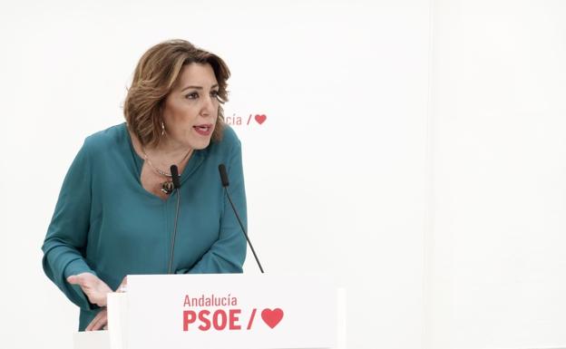 Susana Díaz: «En ningún momento hemos hablado de moción ni hemos pedido a Moreno adelanto electoral, como hizo Vox»