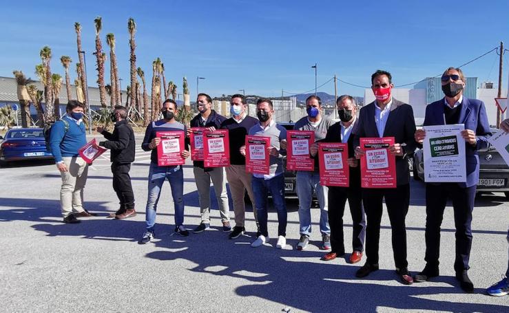 Protesta de los hosteleros de Málaga ante la falta de ayudas