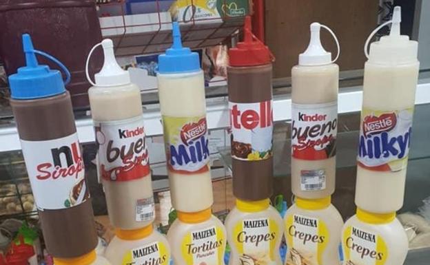 Sirope falsificado 'made in La Palmilla': notella, milkbva y choco bueno