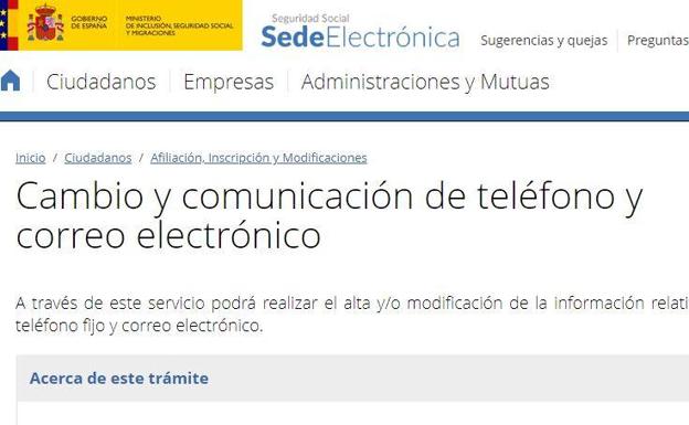 ¿Cambio de teléfono o correo? La Seguridad Social insta a que se actualicen en su Sede Electrónica