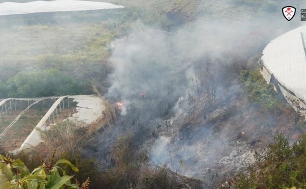 Infoca y Bomberos trabajan para sofocar un incendio agrícola declarado en El Morche