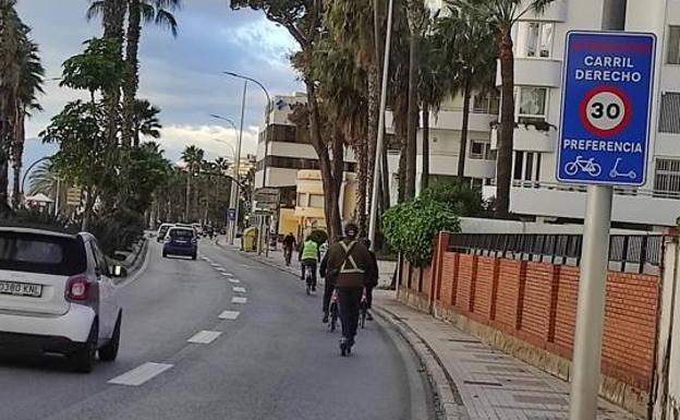 Cierre al tráfico del carril ciclable derecho en sentido Málaga Este