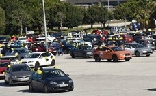 Empleados públicos temporales protagonizan una protesta motorizada en Málaga