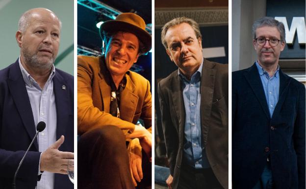 Imbroda, Javier Ojeda, Vigar y Daniel Rodríguez, en 'La Alameda'