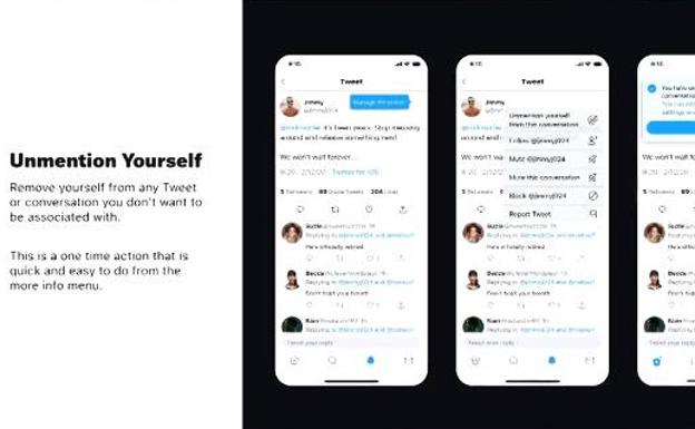 Twitter desarrolla una función para 'desetiquetarse' de los tuits de otras cuentas que nos mencionen