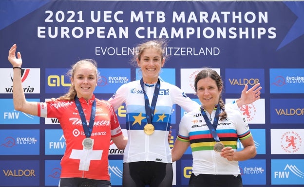 Natalia Fischer, oro en su debut en el Europeo de Maratón de MTB