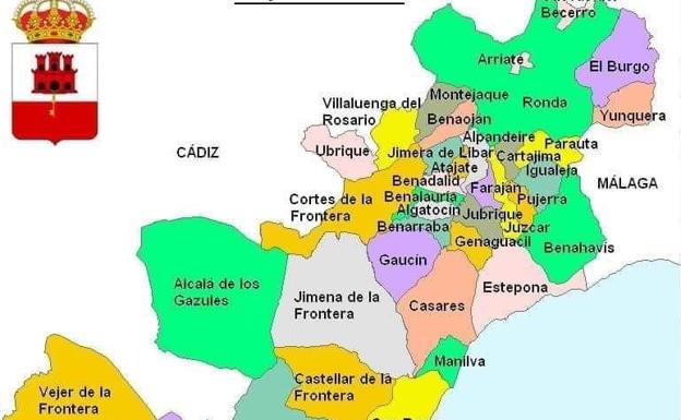 Los pueblos de Málaga que iban a integrar la novena provincia andaluza