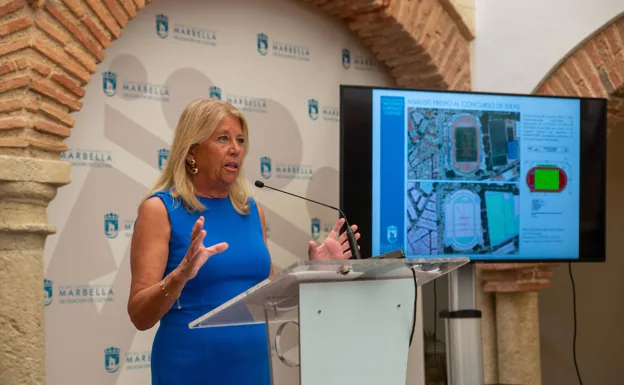 Ángeles Muñoz anuncia la demolición y nueva construcción del estadio municipal de Marbella