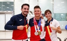 Los medallistas olímpicos Damián Quintero y Sandra Sánchez ya están en casa
