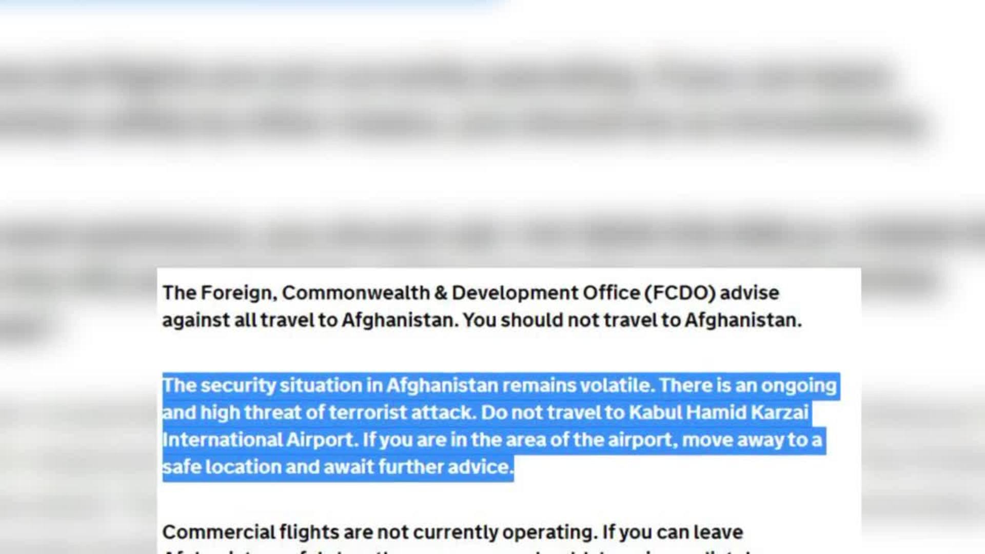 EEUU, Reino Unido y Australia advierten de "alta amenaza terrorista" en Kabul