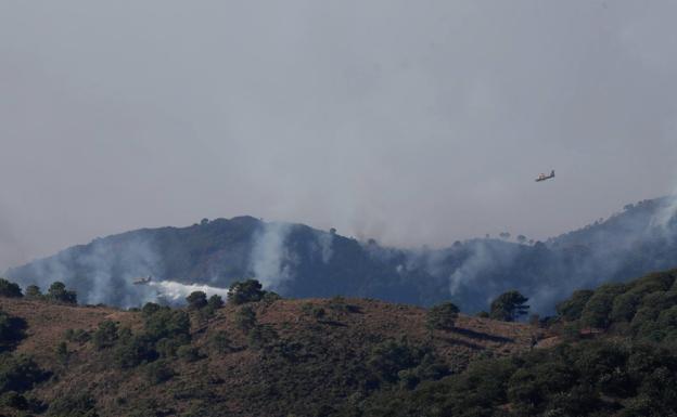 La previsión de viento en el incendio de Sierra Bermeja empeora esta tarde: rachas de poniente de 40 km/h