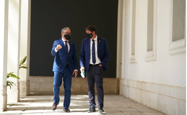 Juan Marín amenazó con romper el pacto de gobernabilidad en Málaga y Elías Bendodo intercedió