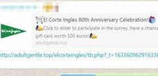 El mensaje falso que anuncia tarjetas regalo del Corte Inglés por su 80 aniversario
