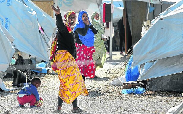 Regreso al campamento de Lesbos