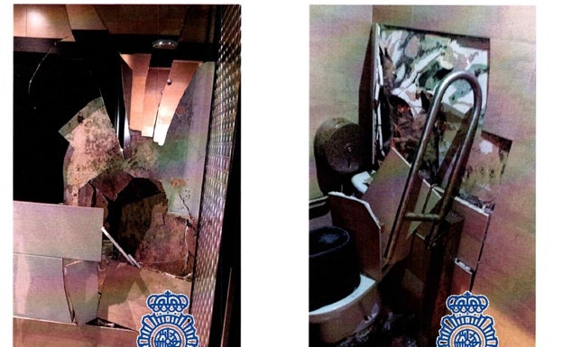 Detenidos por destrozar un baño de una discoteca del Centro de Málaga