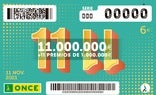 Modelo de cupón para el sorteo 11 del 11 de la Once./