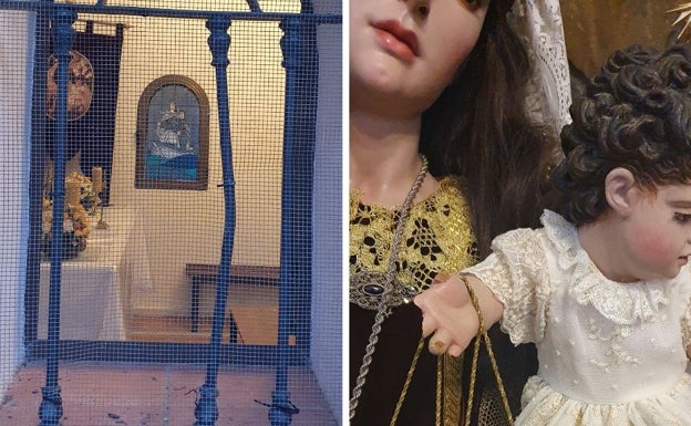 Destrozan los dedos a la imagen del Niño Jesús durante un robo en la ermita del Carmen de Olías