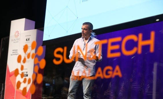 Bernardo Quintero durante su intervención en el Sun&Techo, en el Auditorio Edgar Neville. 