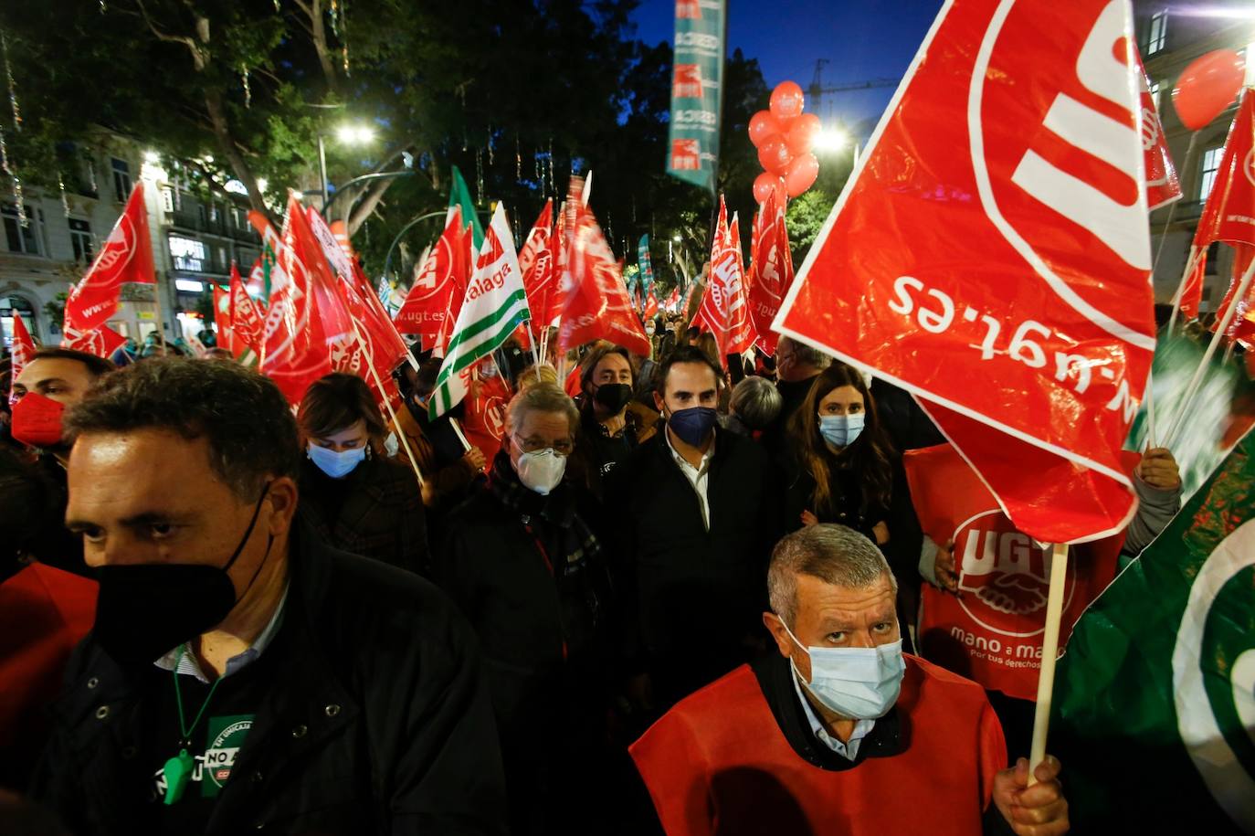 Manifestación en Málaga contra el ERE de Unicaja