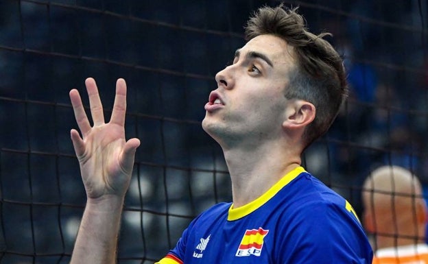 Ángel Trinidad, capitán de la selección española de voleibol en el Europeo