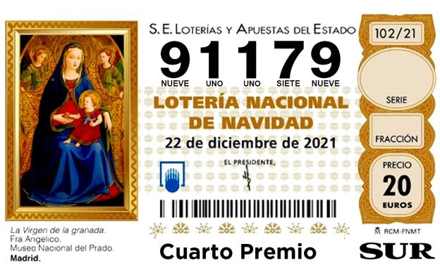 El 91.179, el segundo cuarto premio, reparte 6,8 millones en Jaén y 200.000 euros en Huelva y Granada