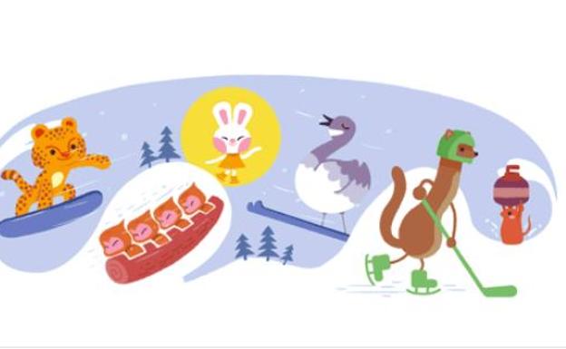 Google celebra en su doodle el inicio de los Juegos Olímpicos de Invierno 2022