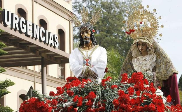 Jesús Cautivo y la Virgen de la Trinidad entrarán en el recinto del Hospital Civil en su traslado