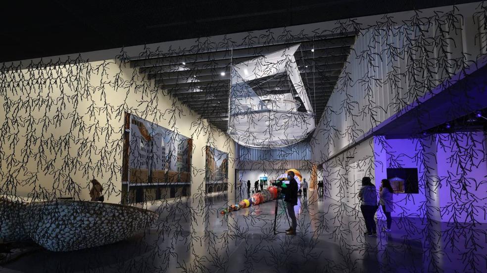 Montaje 'Un tiempo propio' en el Centro Pompidou Málaga