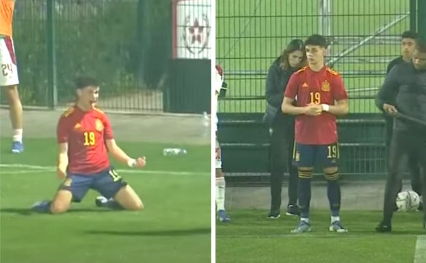 Andrés Caro marca con la selección española sub-18: «Cumpliendo sueños»