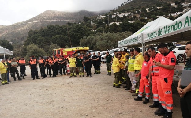 La sierra de Cómpeta, escenario de un simulacro de incendio forestal