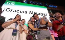 La euforia y los gritos de júbilo recorren la sede del PP Málaga, que vivió una gran fiesta