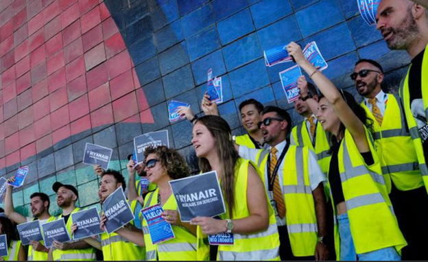 Huelga de Ryanair: 276 vuelos retrasados o cancelados este lunes,18 de julio