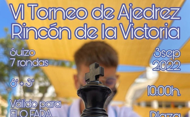 Rincón de la Victoria acogerá el VI Torneo de Ajedrez del XXVIII Circuito de la Diputación Provincial el 3 de septiembre