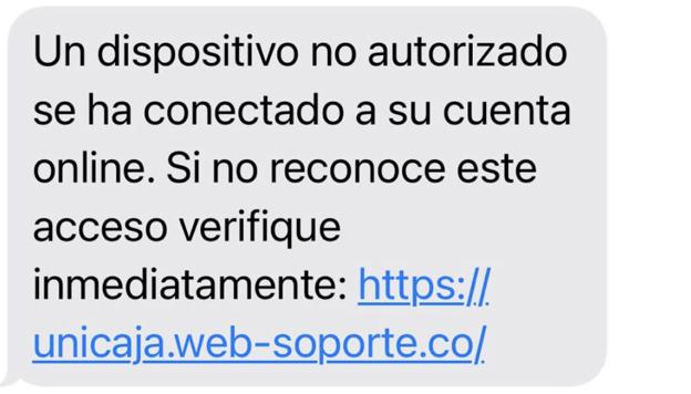 «Un dispositivo no autorizado se ha conectado a tu cuenta», el falso SMS del banco que es un fraude